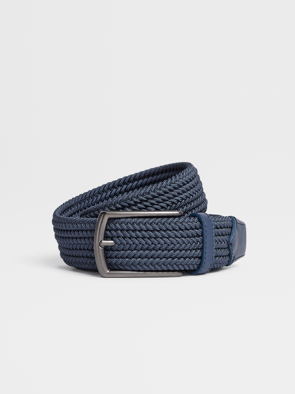 Z Vintage Logo Light Blue Elastic Rayon Braided Belt